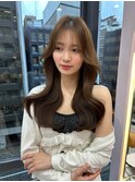 韓国ヘア/前髪あり/顔まわりカット/くびれヘア/シースルーバング