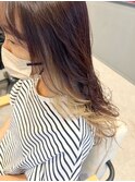 インナーカラー★チェリーピンク×シアーベージュ★
