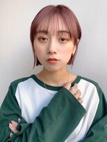 Say.ミニボブピンクベージュショートボブ切りっぱなしボブ表参道