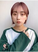 Say.ミニボブピンクベージュショートボブ切りっぱなしボブ表参道
