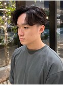 韓国風メンズセンターパート/ナチュラルパーマ