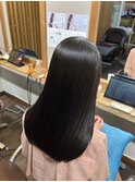 髪質改善酸性ストレート/黒髪/ネビージュ/小顔/ワンレン