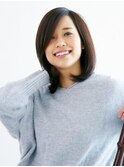 グレージュでみせるワンレンボブで大人っぽ☆