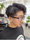 ニュアンスパーマ無造作黒髪