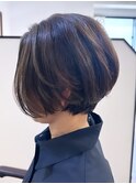 【白髪を活かして美しく】白髪ぼかしハイライト＊大人ショート