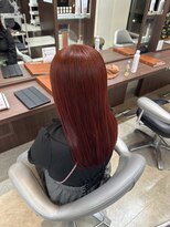 ウィーブ 成田店(Weve)&nbsp;くびれヘア/アプリコットオレンジ/ハイライトカラー/縮毛矯正