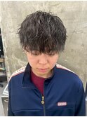 ホワイトメッシュ/ツイスト/ツイスパ/パーマ/メンズ/眉毛/心斎橋