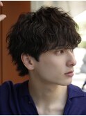 新橋ルーズパーマシャドウパーマ波巻きパーマメンズウルフ銀座