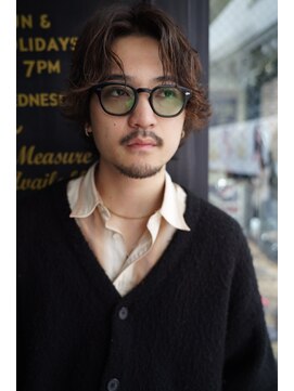 クオル 円山(QOL) 大人男子のセンターパートニュアンスパーマ