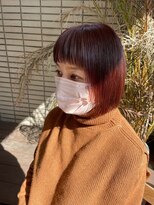 ダブル(W)&nbsp;【hair salon W】ミニボブピンクカラー