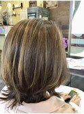 ウルフショートスタイル ハイライト グレージュ