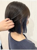 ボブ×インナーカラーブルー【カペリベラ香里園店】