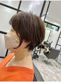 白髪ぼかし丸みショート