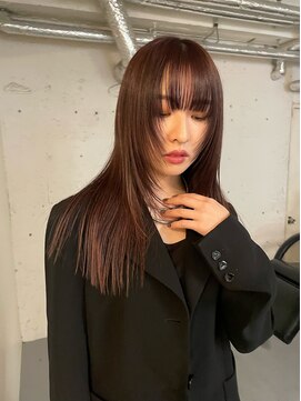 ノラ シブヤ(NORA) シャギーレイヤー/顔まわりレイヤー/レッドブラウン