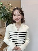 切りっぱなしボブニュアンスパーマ