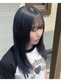 ブリーチカラー/ネイビー/ブルーブラック/レイヤー/透明感