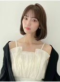 ボブパーマ くすみベージュ