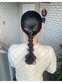 参列ヘア 編み下ろし タイトアレンジ