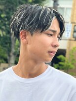 エルマーク 京都河原町(L-MARK) ハイライトセンターパートメッシュダブルカラーツーブロック