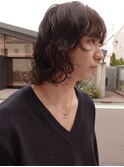 メンズボブウルフメンズミディアムレイヤーカットメンズウルフ