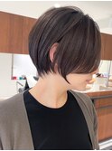 ハイライト白髪ぼかしダブルカラーインナーカラーショートボブ
