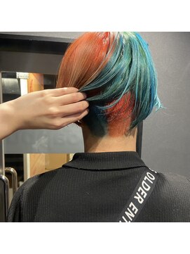 ボアップ 京橋店(boappu) #2トーン　#ブリーチ　#オレンジ　#グリーン
