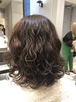 ミディアムボブ　レイヤー　低温デジタルパーマ　ウルフボブ