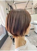 くびれショート前髪あり30代40代愛され小顔似合わせ大人可愛い