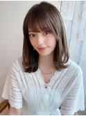 大人かわいい 2wayバング  グレージュ くびれヘア 髪質改善 