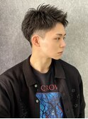 リバースアップバング短髪七三オールバックボックスショート