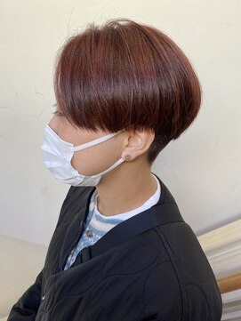 モリオ フロム ロンドン 成増店 【morio成増/一戸】ハンサムショートカシスレッドカラー