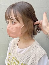 ラミエ バイ メルト 吉祥寺(lamie by melt) (土橋)イヤリングカラー シアーベージュ 髪質改善 外はねボブ