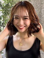 メゾンアクア 表参道(Maison ACQUA)&nbsp;+小顔ミディアムパーマミディアム/デジタルパーマボブパーマ前髪