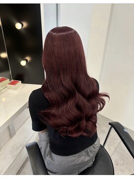 エトバイイオエ(et by ioe) 赤髪／ロング／ネビージュ/小顔／ワンレン／髪質改善/グレージュ