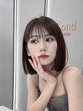 ロンド ブランシュ 錦糸町北口(Lond blanche) イメチェン外ハネボブ美髪ワイドバングミディアム縮毛矯正ボブ