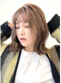 大人可愛いひし形ハンサムショートボブ前下がり 