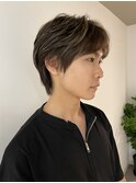 ハイライトレイヤーカットグレージュベージュショート髪質改善