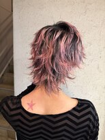 シーン(seen)&nbsp;■メンズウルフレイヤーカットピンクカラーローライト
