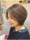 ミディアムショート前髪ありイメチェン30代40代50代60代ショート