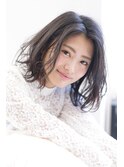 【air-FUKUOKA】大人かわいいゆるウェーブボブ 黒髪も可