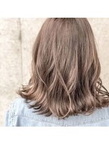 ヘアアピス 巣子店(hair apis)&nbsp;ミディアム×ベージュ