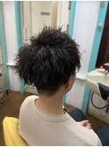 ツイストスパイラルパーマセンターパート<理容室>川口鳩ヶ谷24