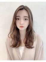 ヘルシーロング前髪なしペールベージュ透明感20代30代40代銀座