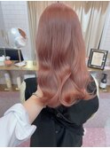 ダブルカラーミルクティーピンクベージュカラーハイトーンカラー