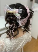 お団子クラゲヘア×レースアップ