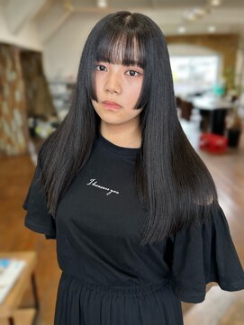 フラッシュパック(FLASH PACK) 姫カット顔周りレイヤーフェイスレイヤーロングヘア韓国ヘア