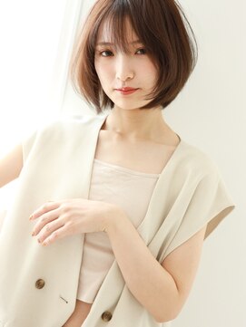 ユニカバイミリー(unica by milly) 【unica緑地公園】大人ピンクベージュ斜めバングマチルダボブ