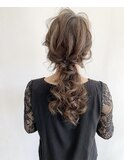 結婚式お呼ばれローポニーアレンジ