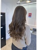 20代30代40代ハイライト透け感ロングヘアーオリーブ