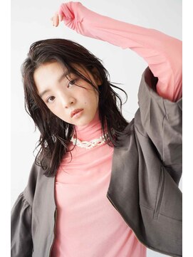 トクテ 吉祥寺(tokute) くびレイヤーエモージュ前髪モテベージュレイヤーミディ/吉祥寺